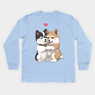 japanese akita puppy Kids Long Sleeve T-Shirt